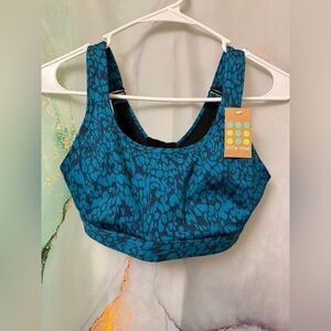 NWT- Title Nine Tech Athena 2.0 Sports Bra – Marble Beach Teal Size: 34C